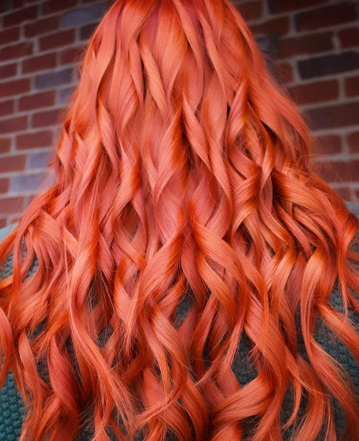 Orange Creamsicle Long Waves Hair
