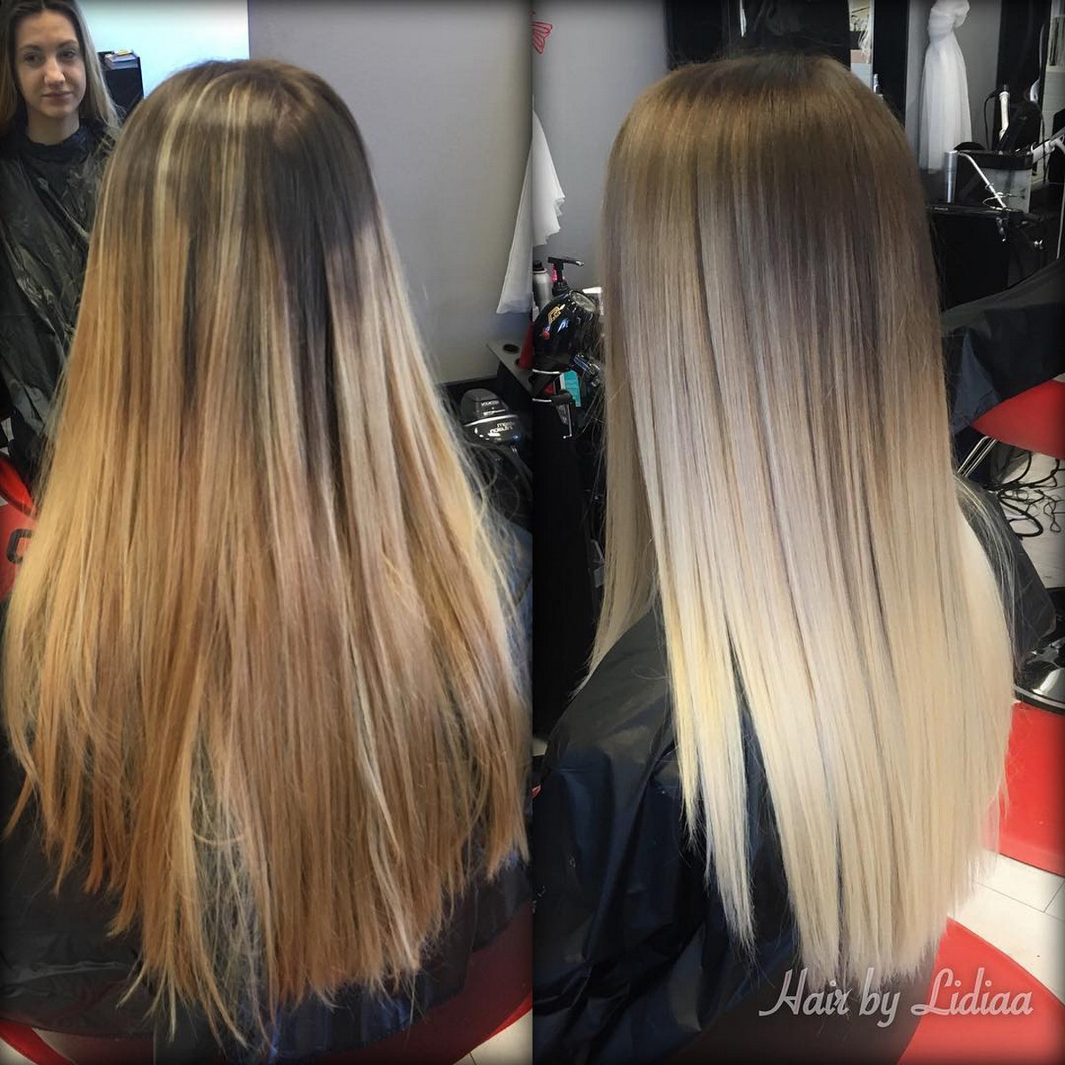 Platinum Blonde Ombre For Long Straight Hair