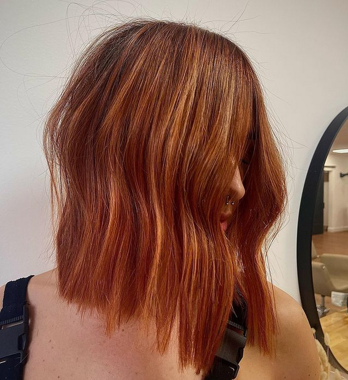 Shoulder Length Ginger Hair With Bronze Tint