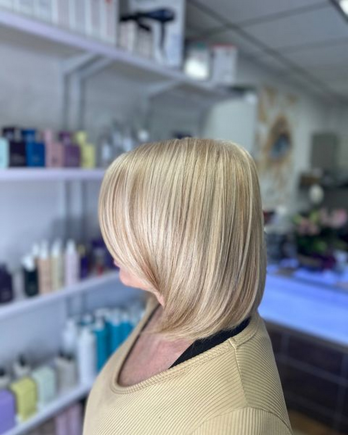 Two-Tiered Golden Blonde Hairstyle