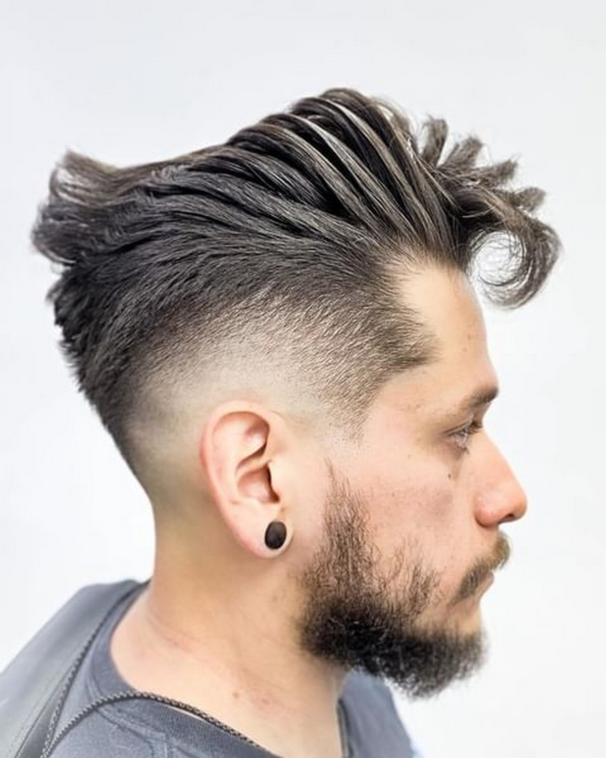 Pompadour With A Low Taper Fade