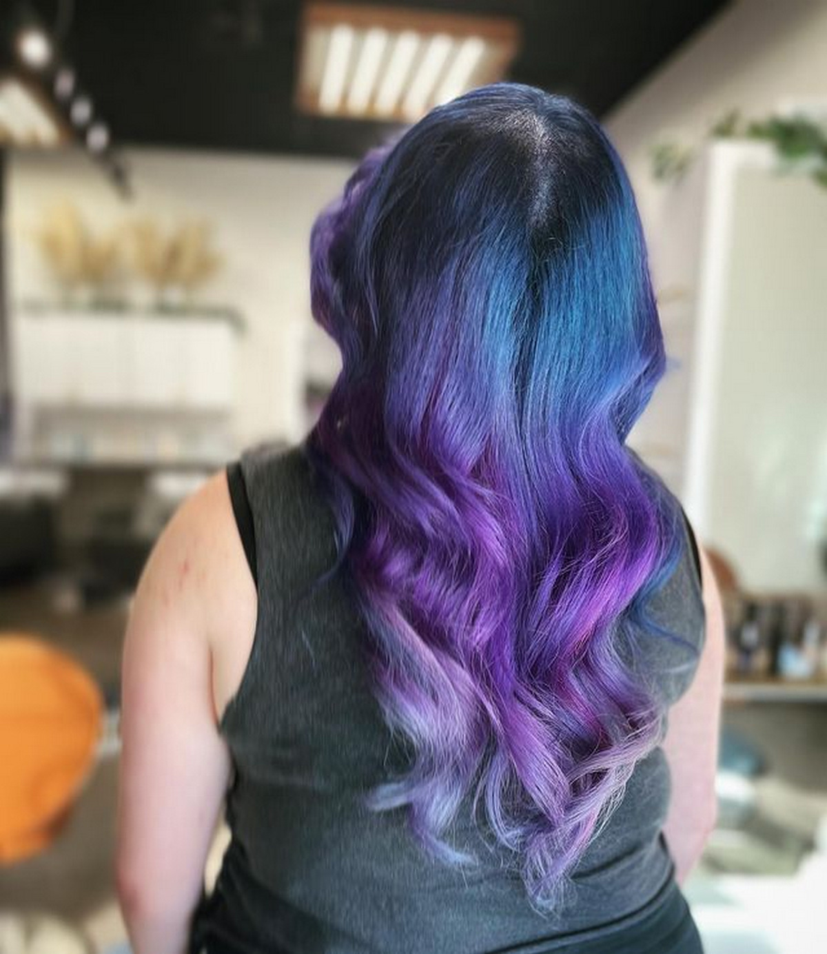 Purple Hair with Blue Roots