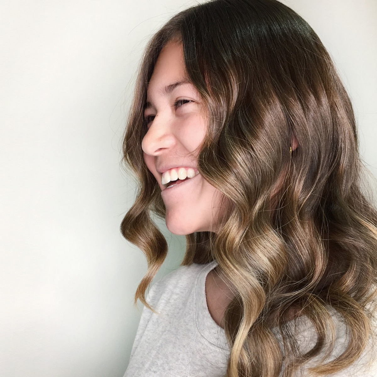 Sunkissed ombre on dark hair
