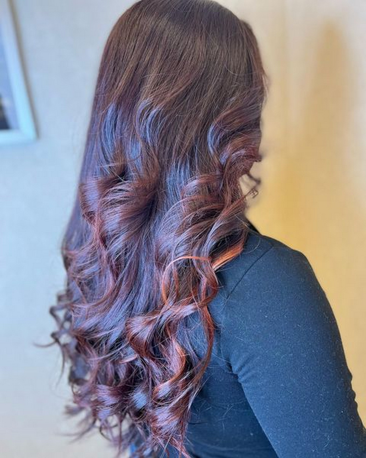 Dark Burgundy Brown Waves