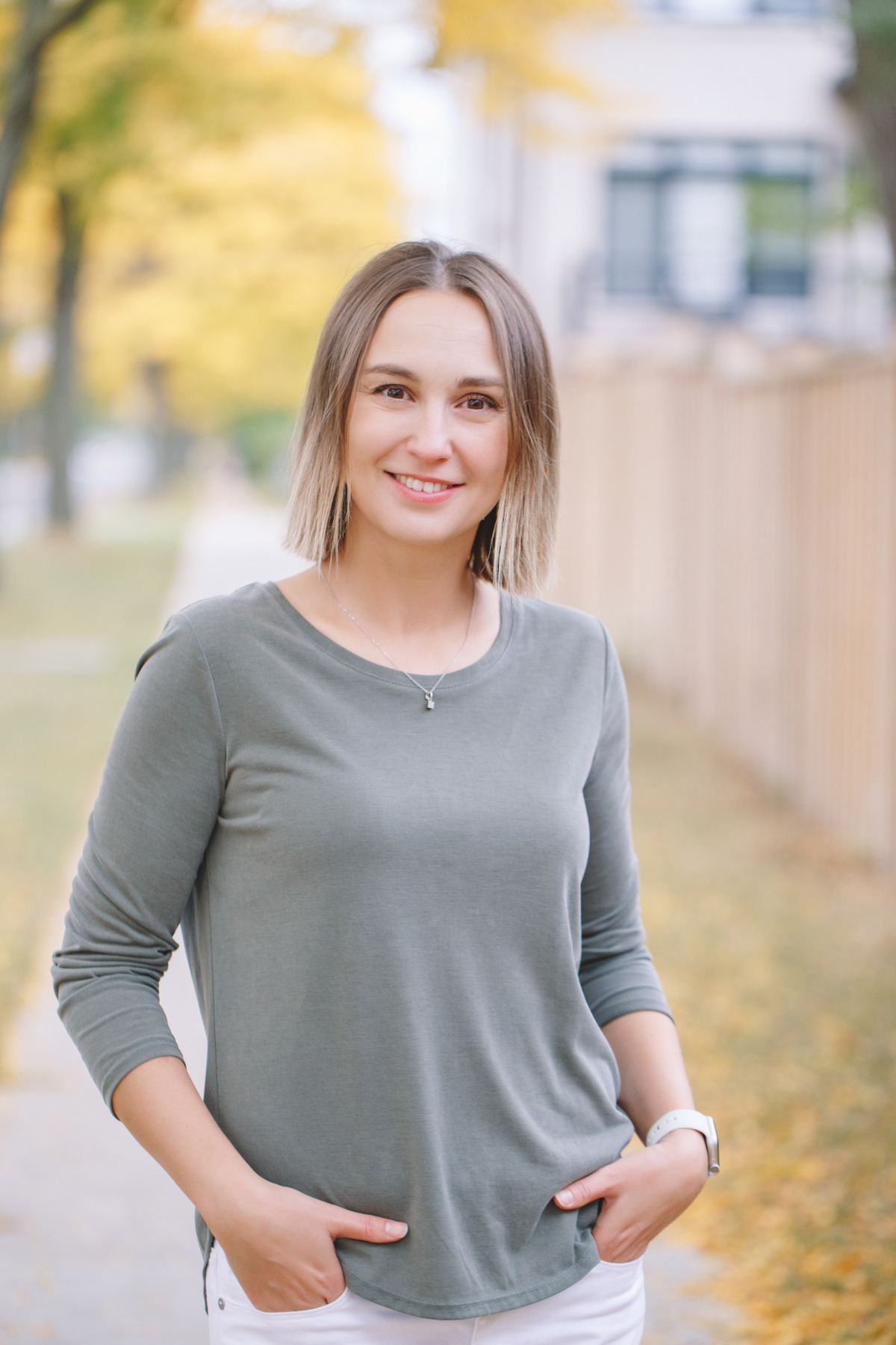  Sleek Middle-Parted Neck-Length Bob