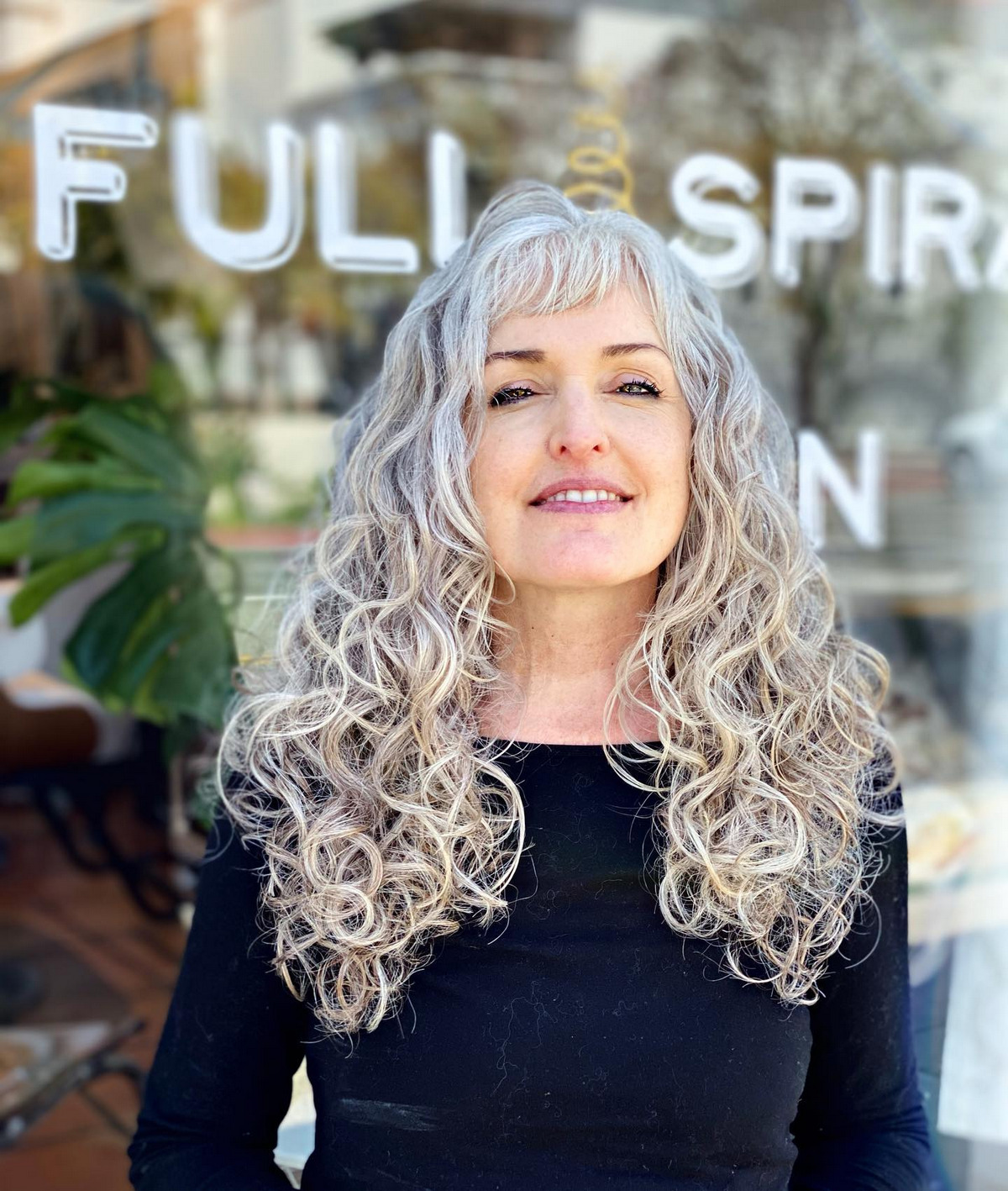 Naturally Curly Silver Hair