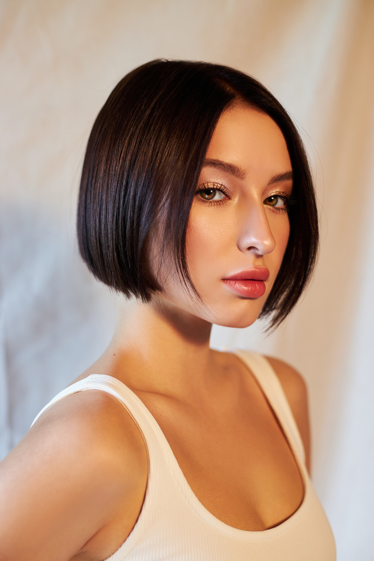 Short Bob, Smoky Brown Hair