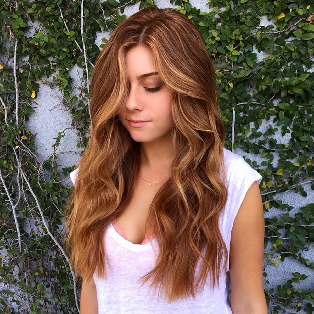 Strawberry Blonde Highlights on Brown Hair