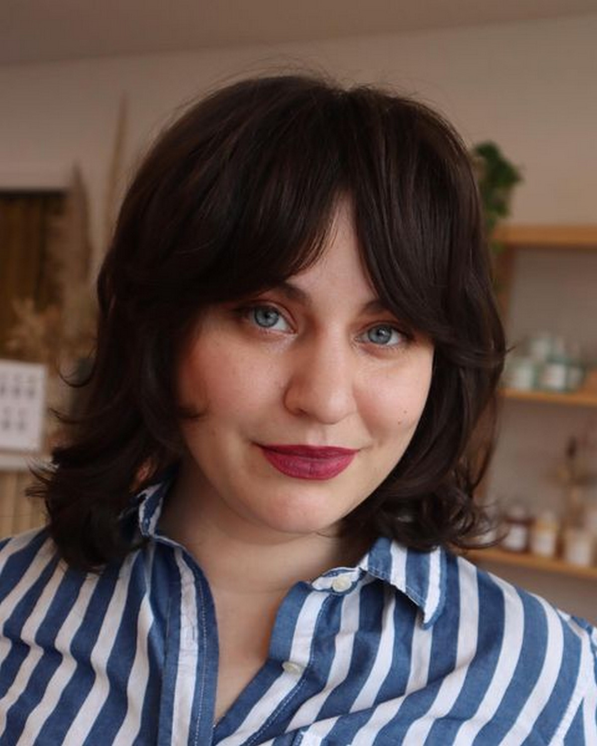 Wind-Swept Shaggy Bob For Fine Hair