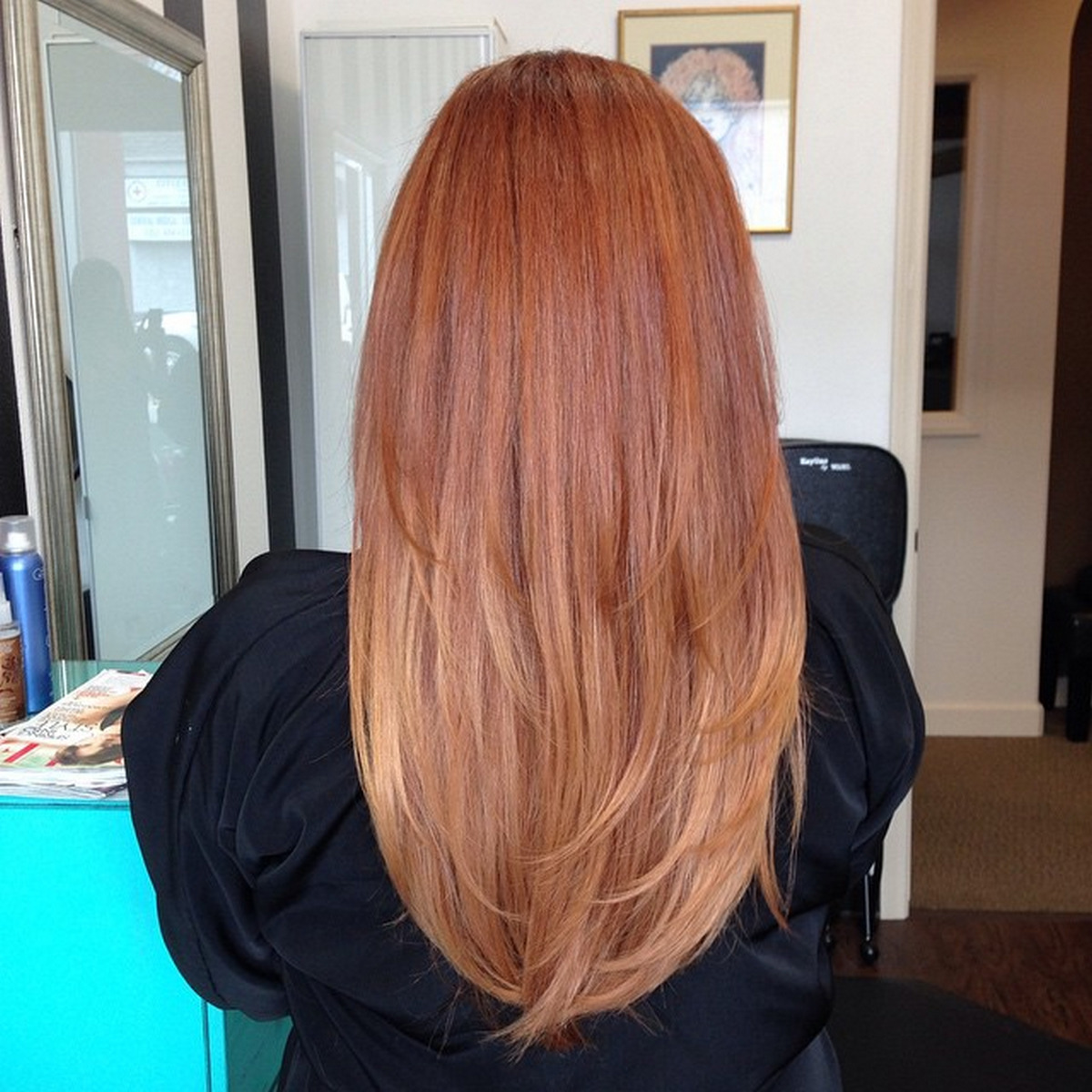 Layers Long Strawberry Blonde Hair 