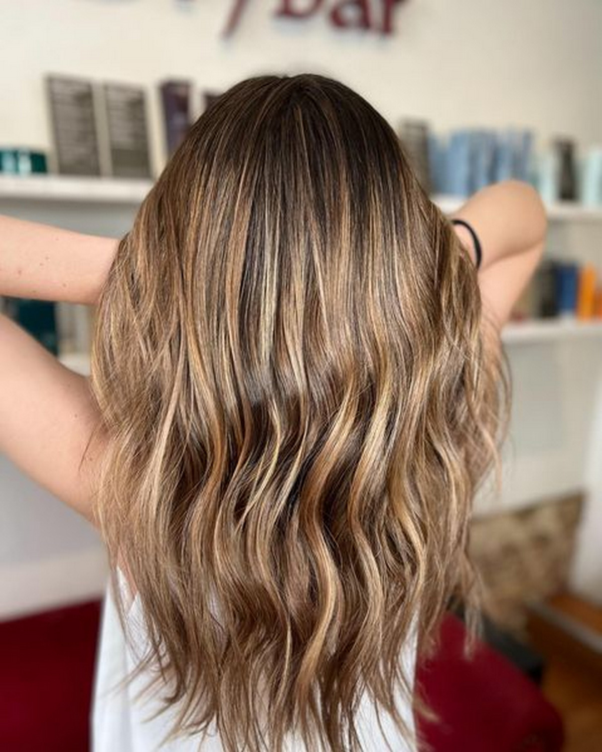 Warm Caramel Ombre On Dark Hair