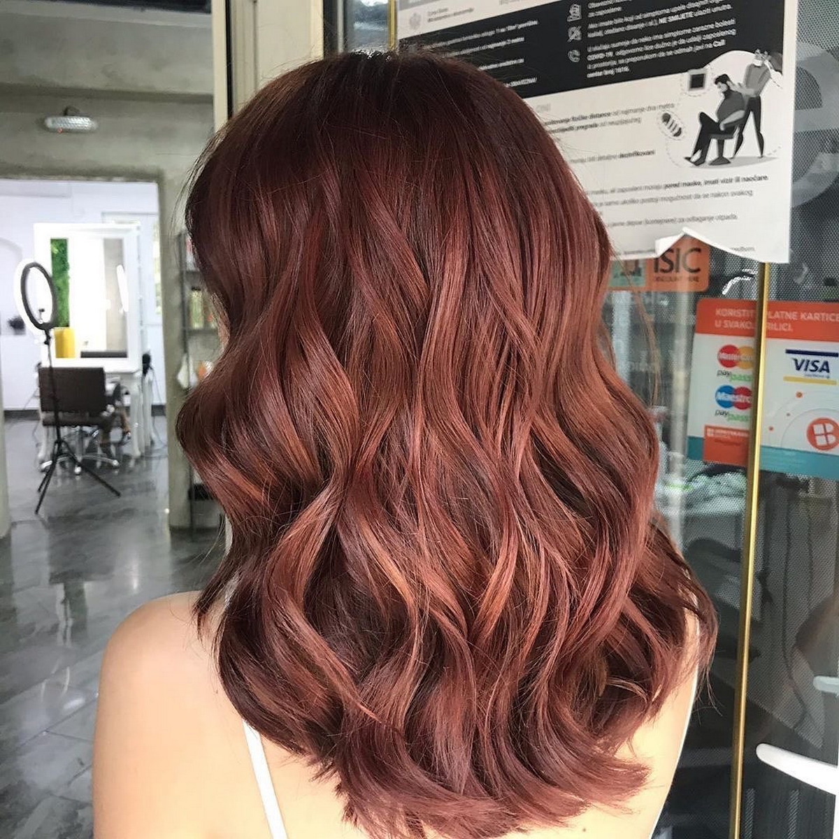 Brown Ginger Mahogany Waves Hair