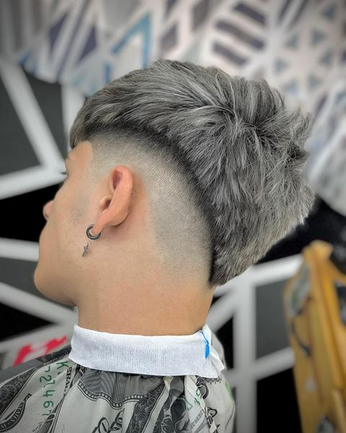 Sliver Smokey Low Fade Taper Hair
