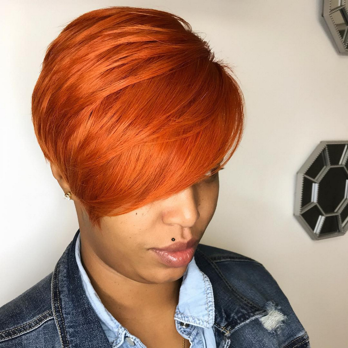 Fiery Pixie With Voluminous Angled Top