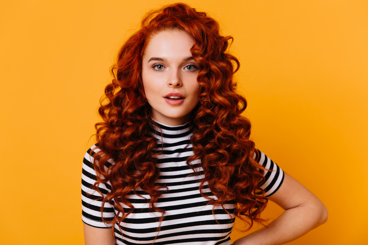 Curly Auburn Brown Orange 