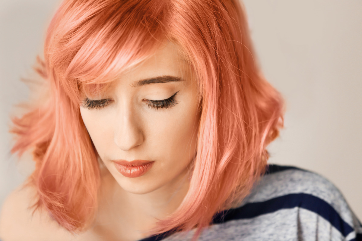 Pink Orange Short Hair