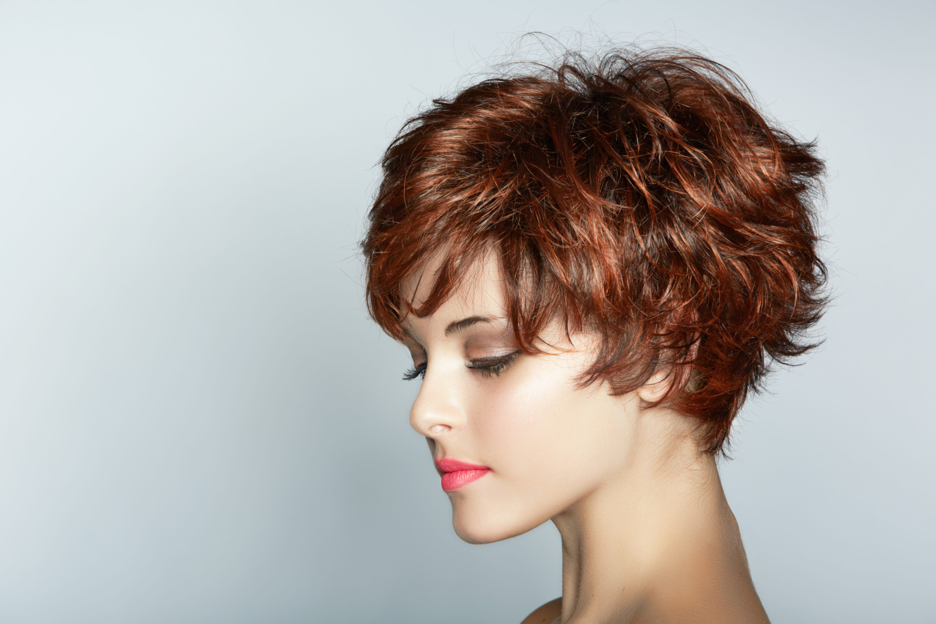 Short Layered Cinnamon Brown Hair