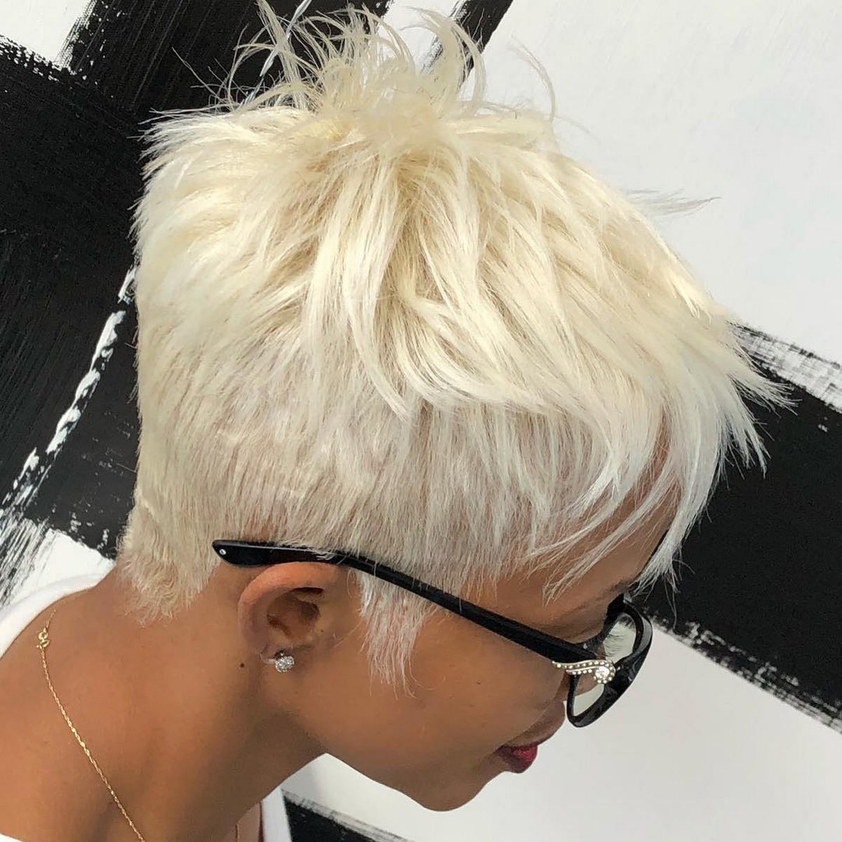 Tapered Platinum Cut With Feathered Crown