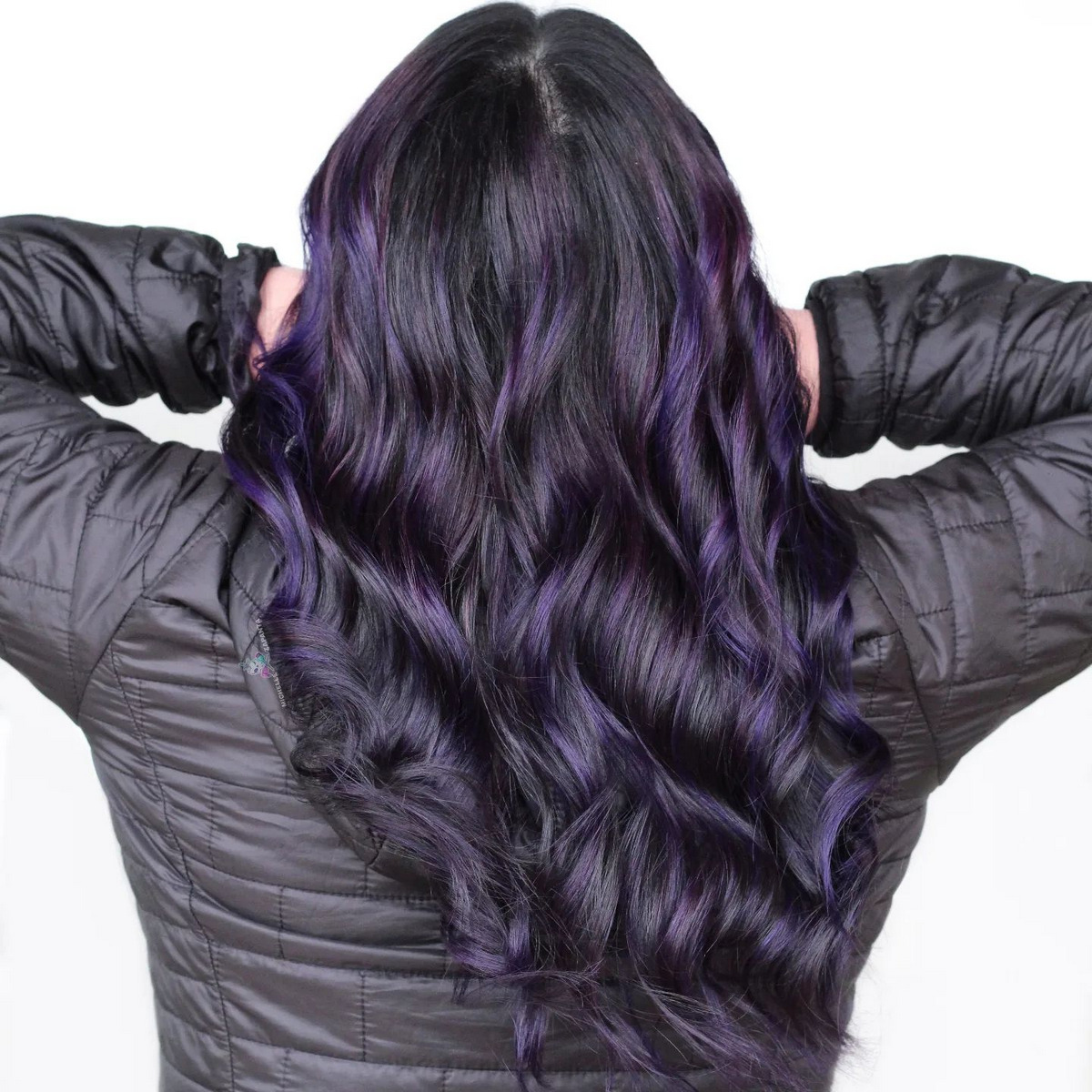 Black Hair with Purple Streak