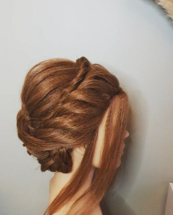 Copper Brown Color With Crown Braid