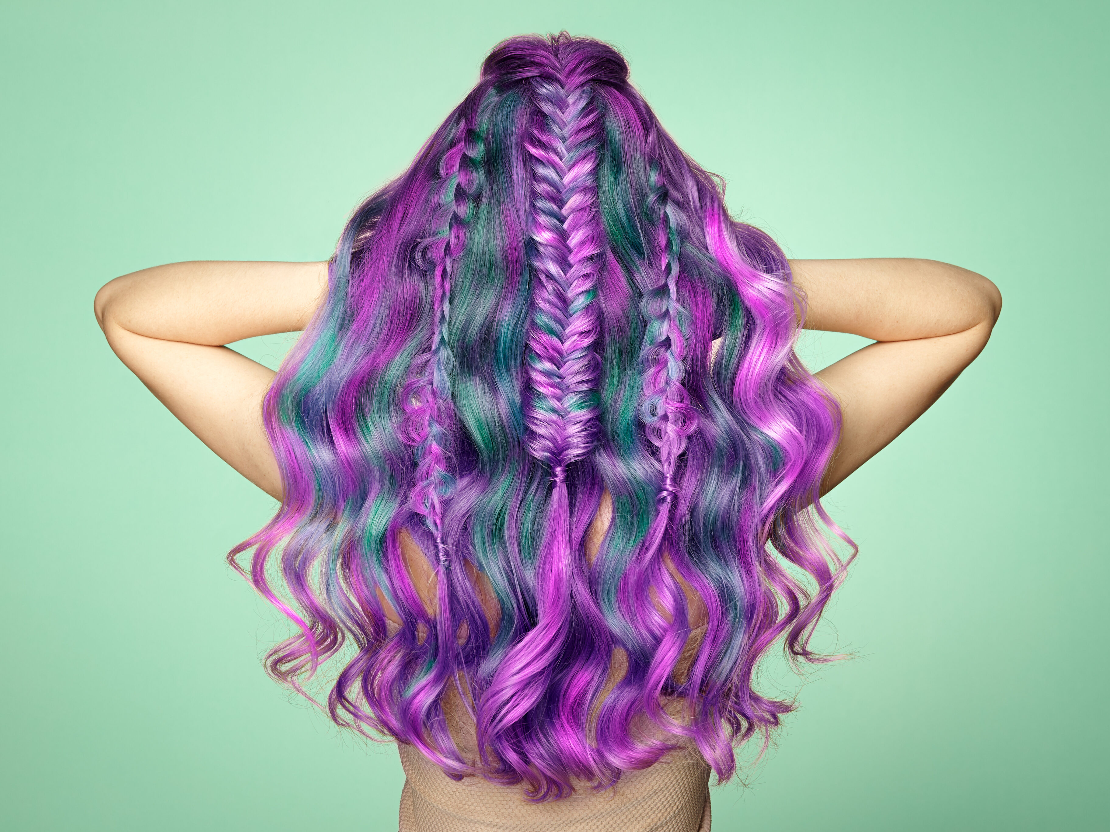 Purple and Green Braids