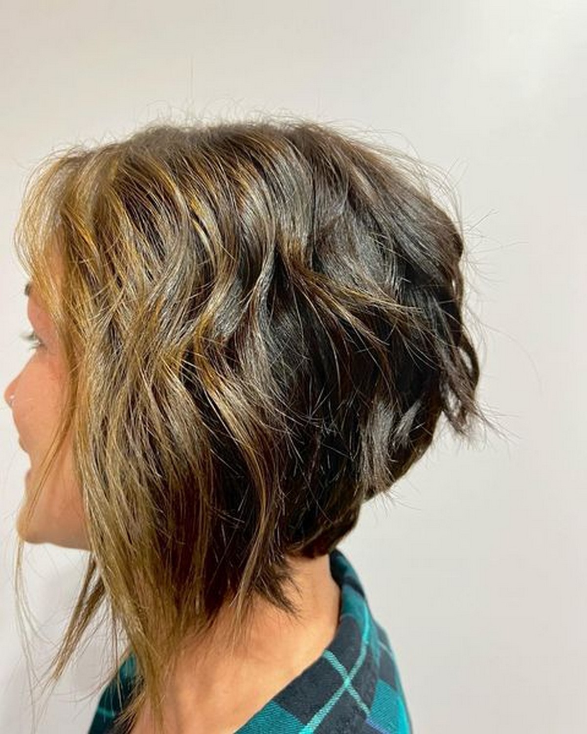 Caramel Highlights On Short Hair