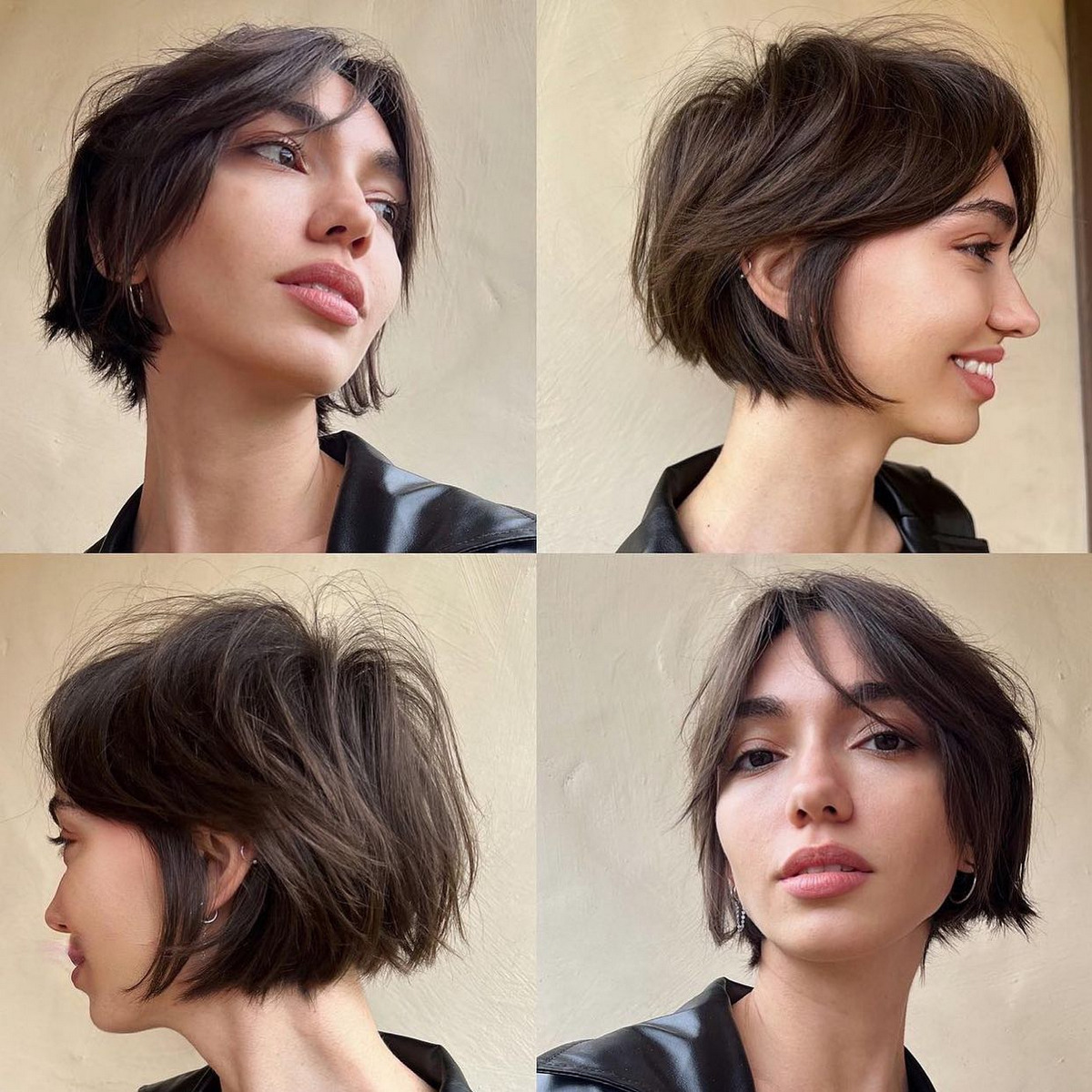 Chestnut Brown Pixie Cut With Layers