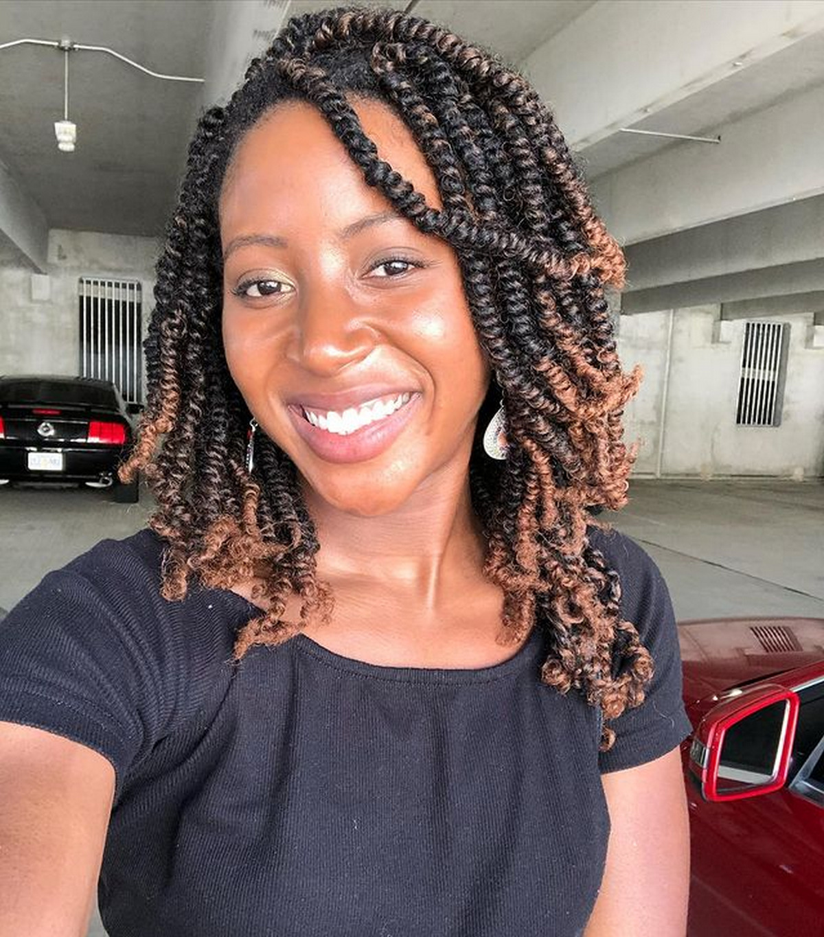 Chunky Two Strand Twist Braided Updo