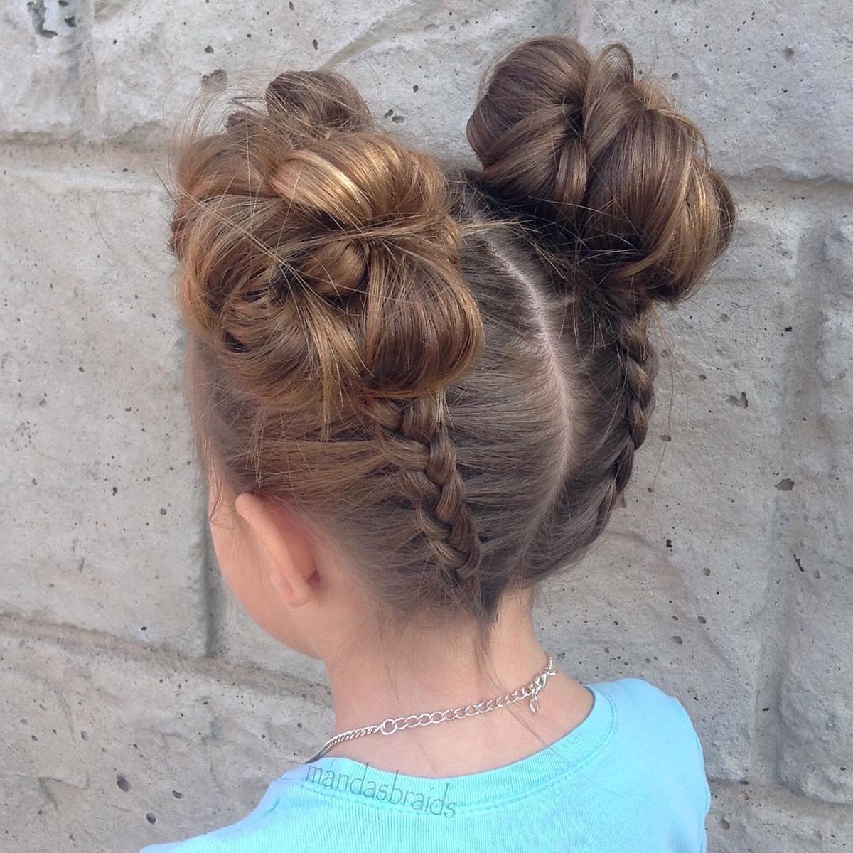 Dutch Braids into Voluminous Buns