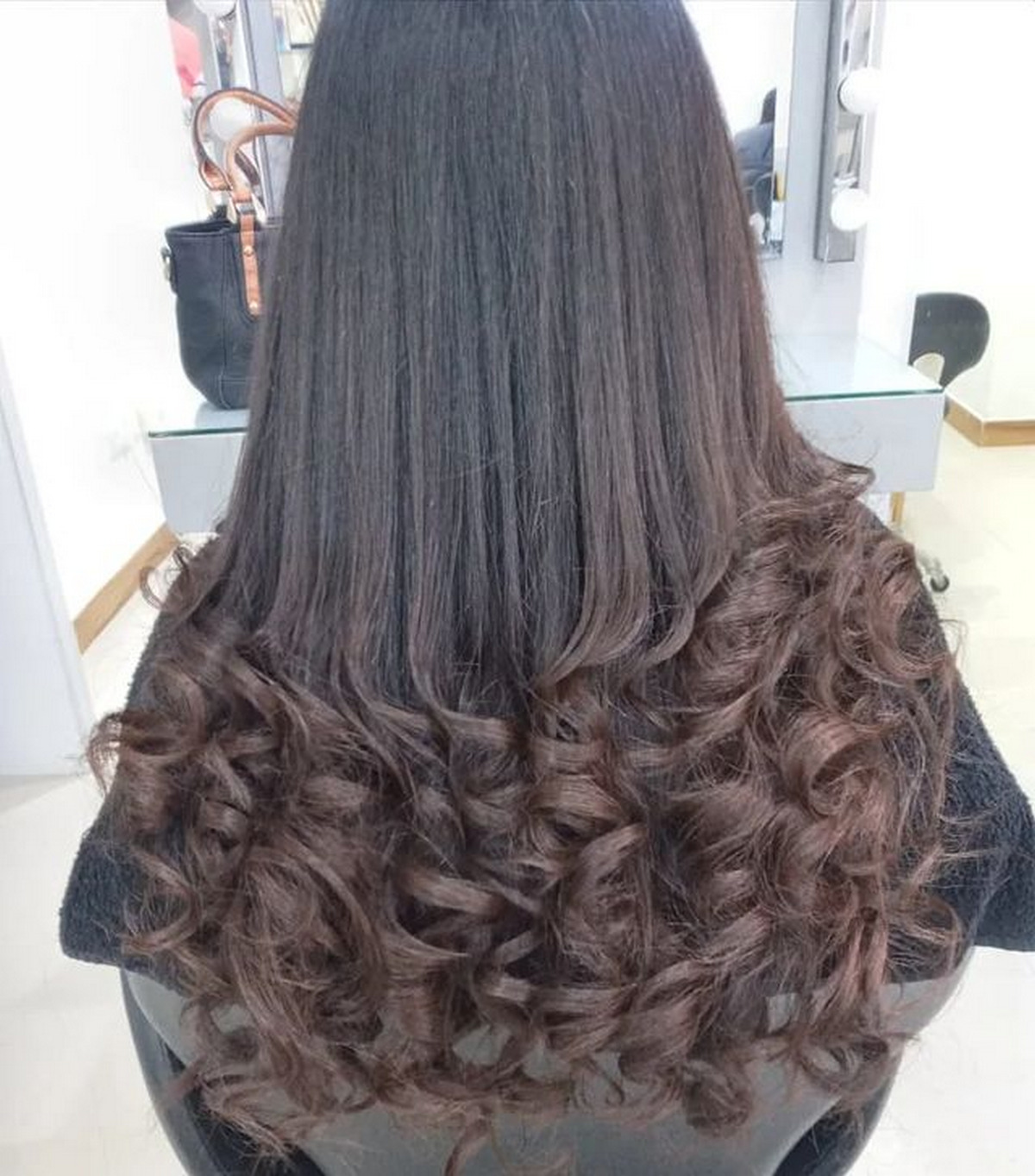Long layered low curls