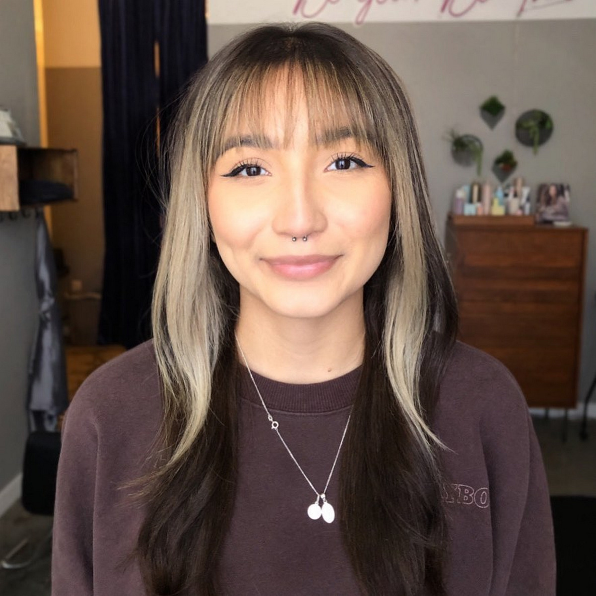 Two-Toned Layered Cut With See-Through Bangs