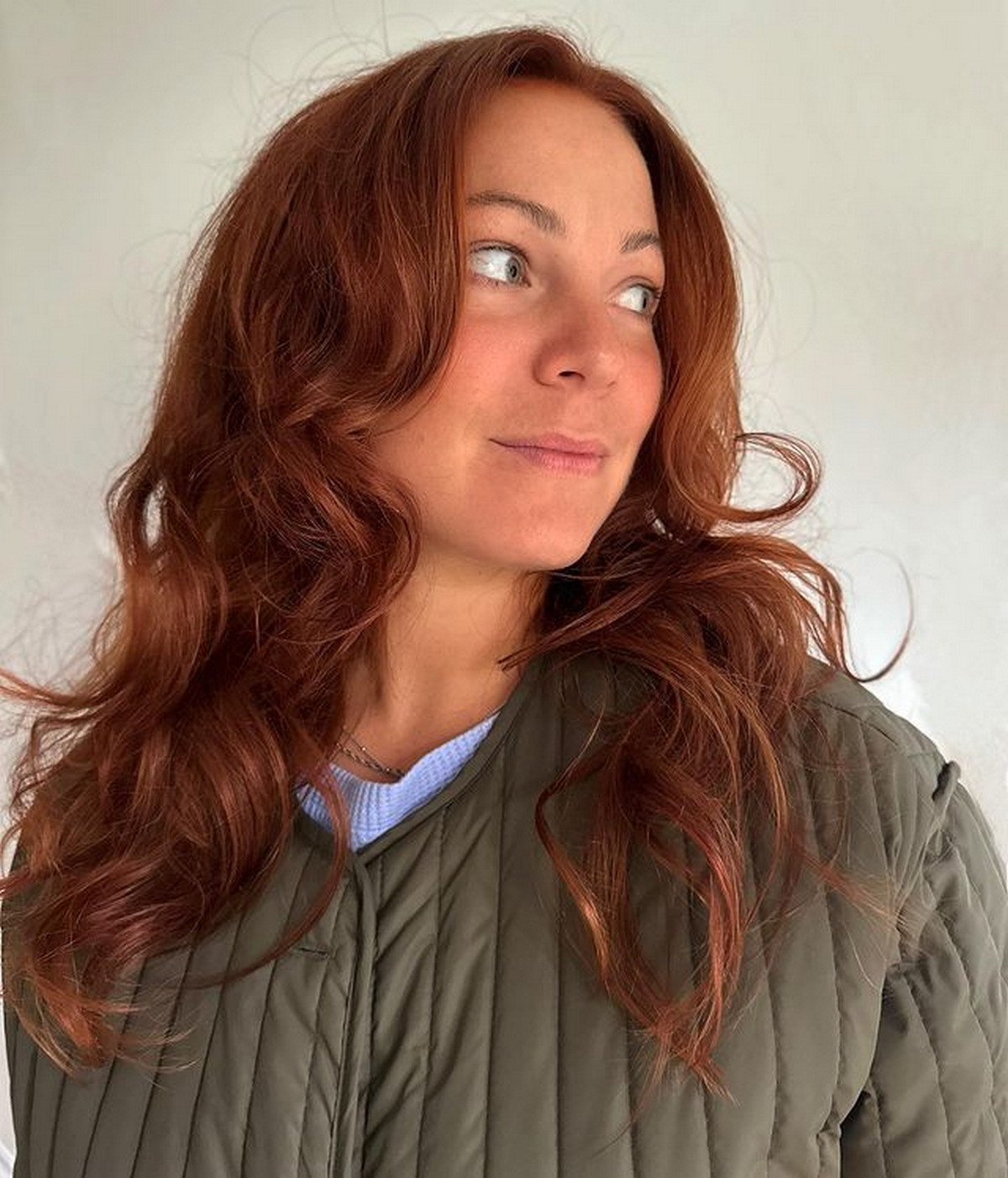 Copper Hair On Loose Wavy And Layered