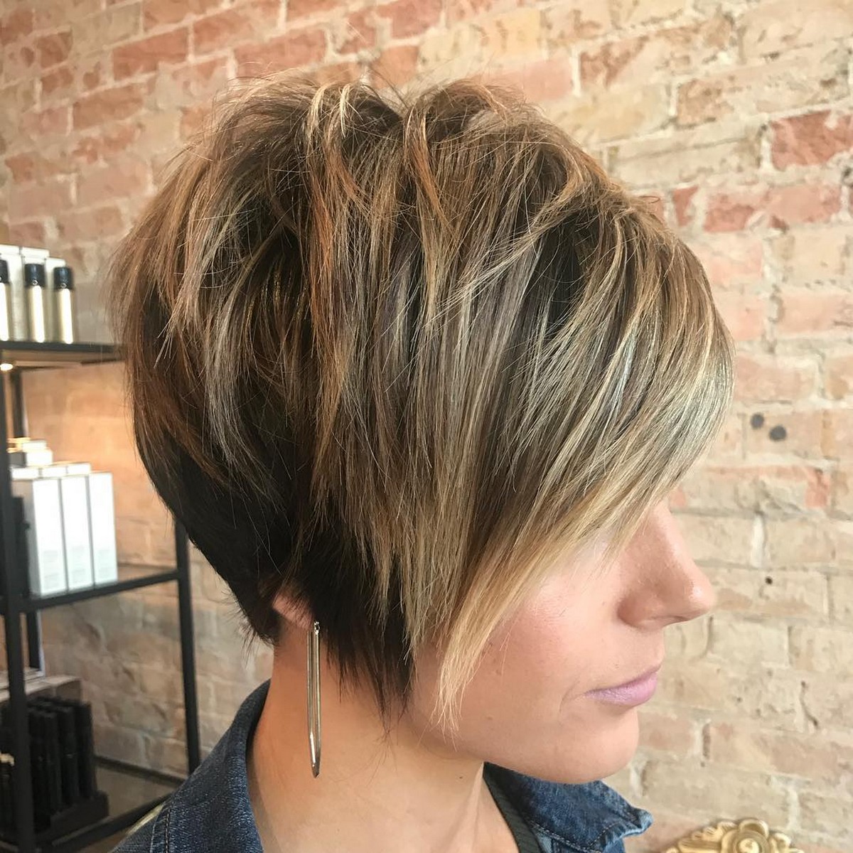 Long Tapered Pixie With Messy Crown