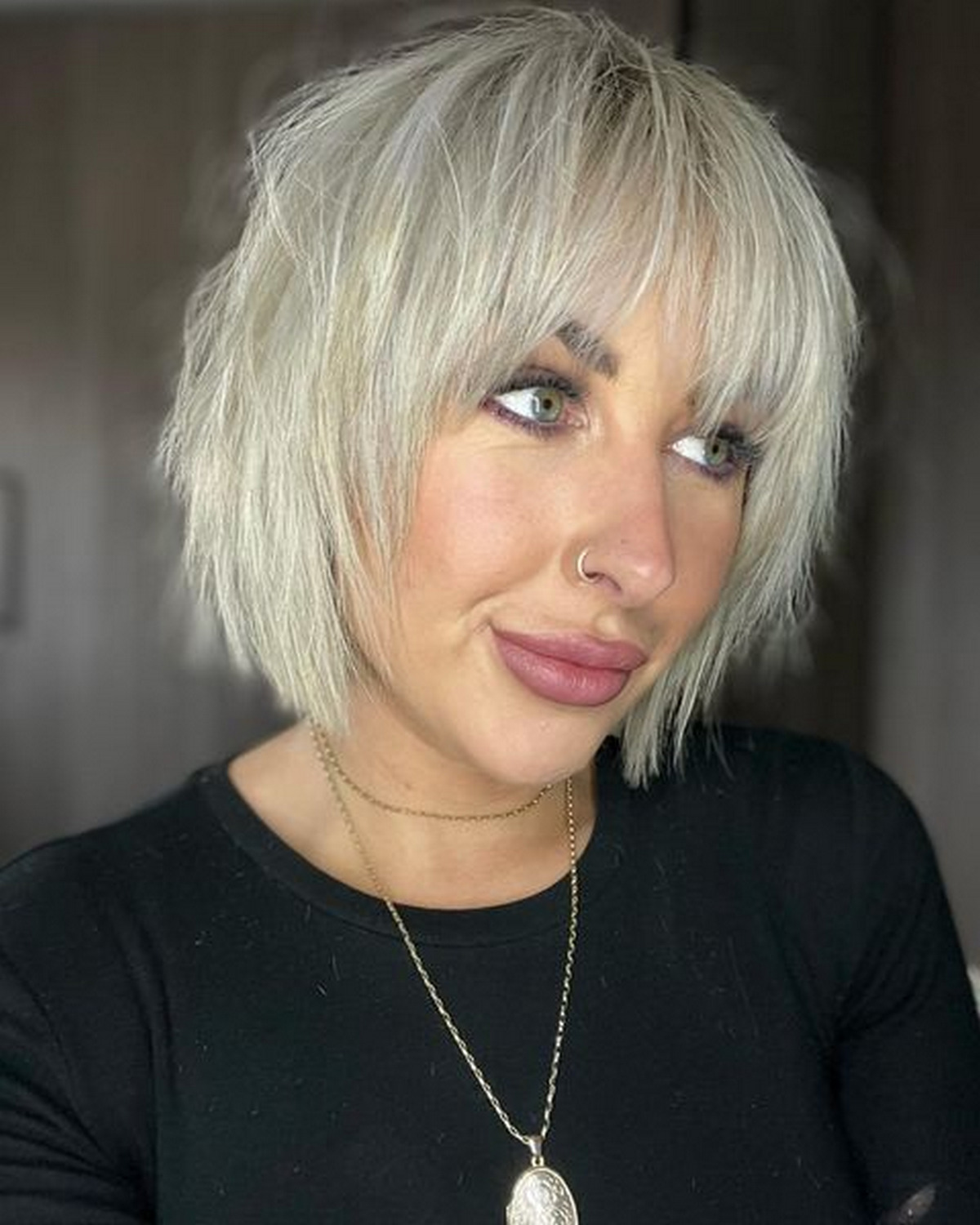 Platinum Blonde Shaggy Bob