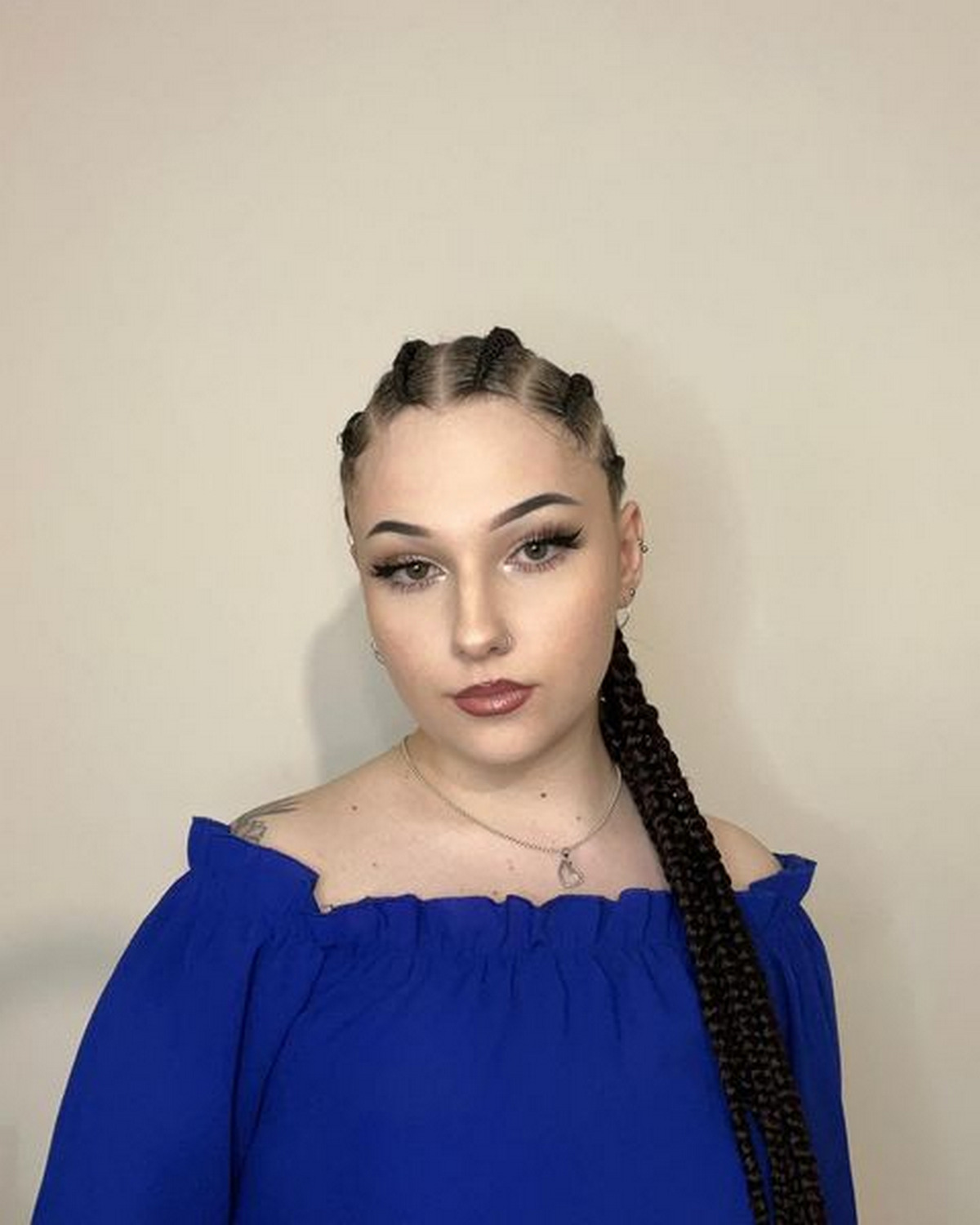Ponytail Cornrow With Shaved Sides