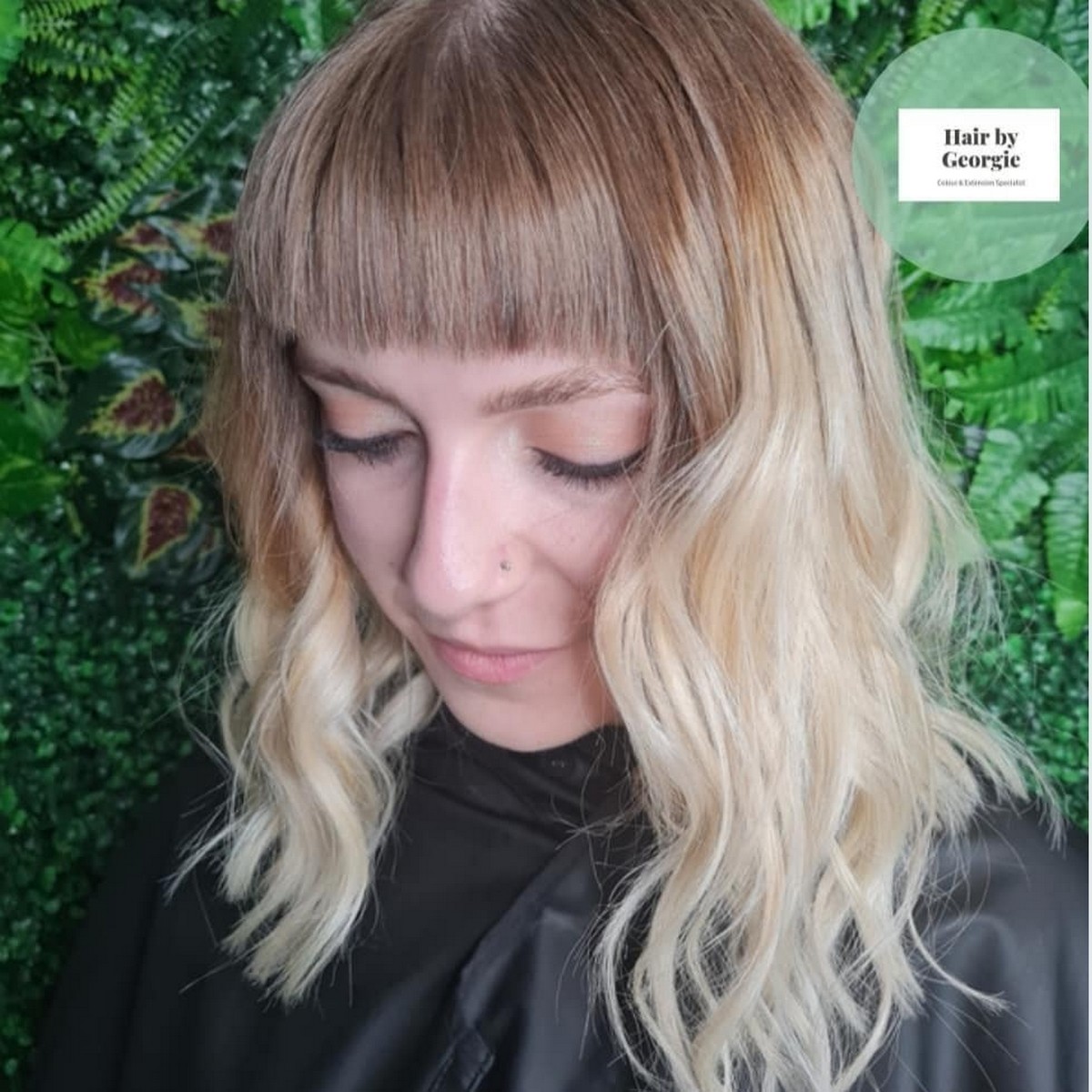 Short Ombre Hair With Blunt Bangs