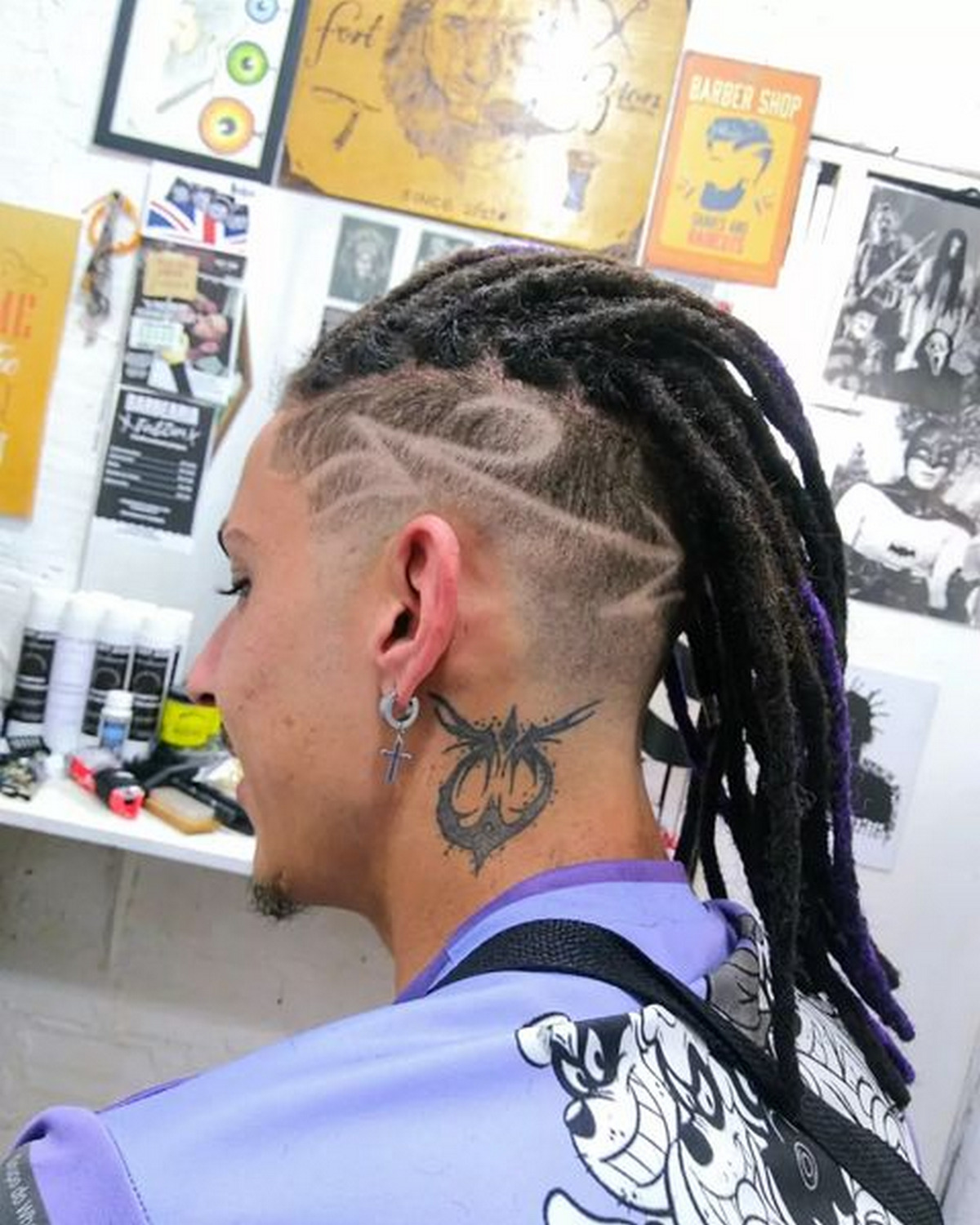 Taper Fade Dreads with Side Design