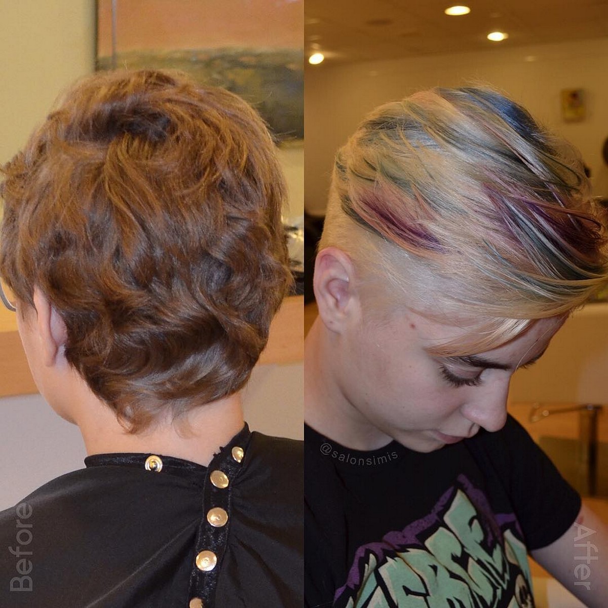 Multi-Colored Highlights On Short Hair