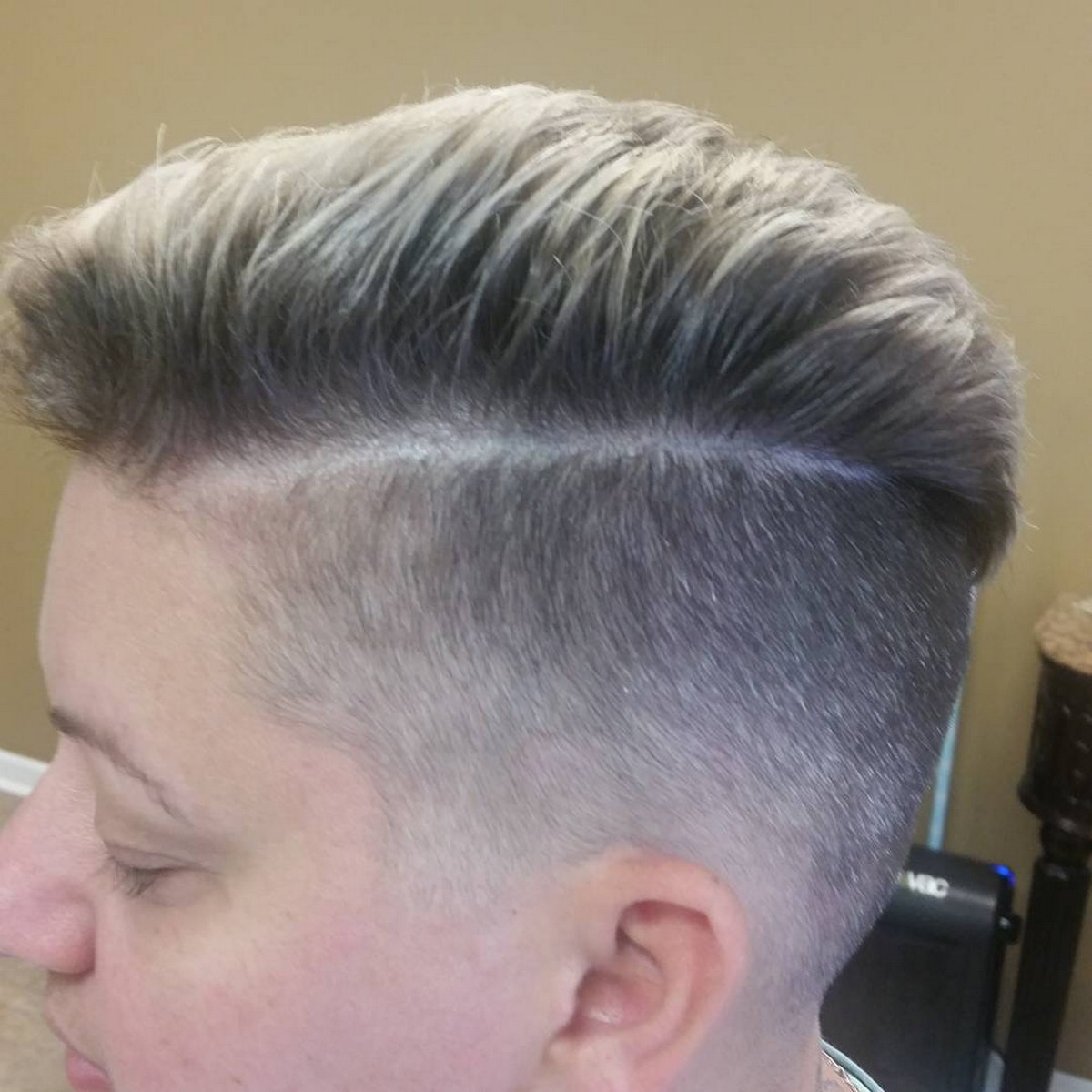 High Fade with Pompadour