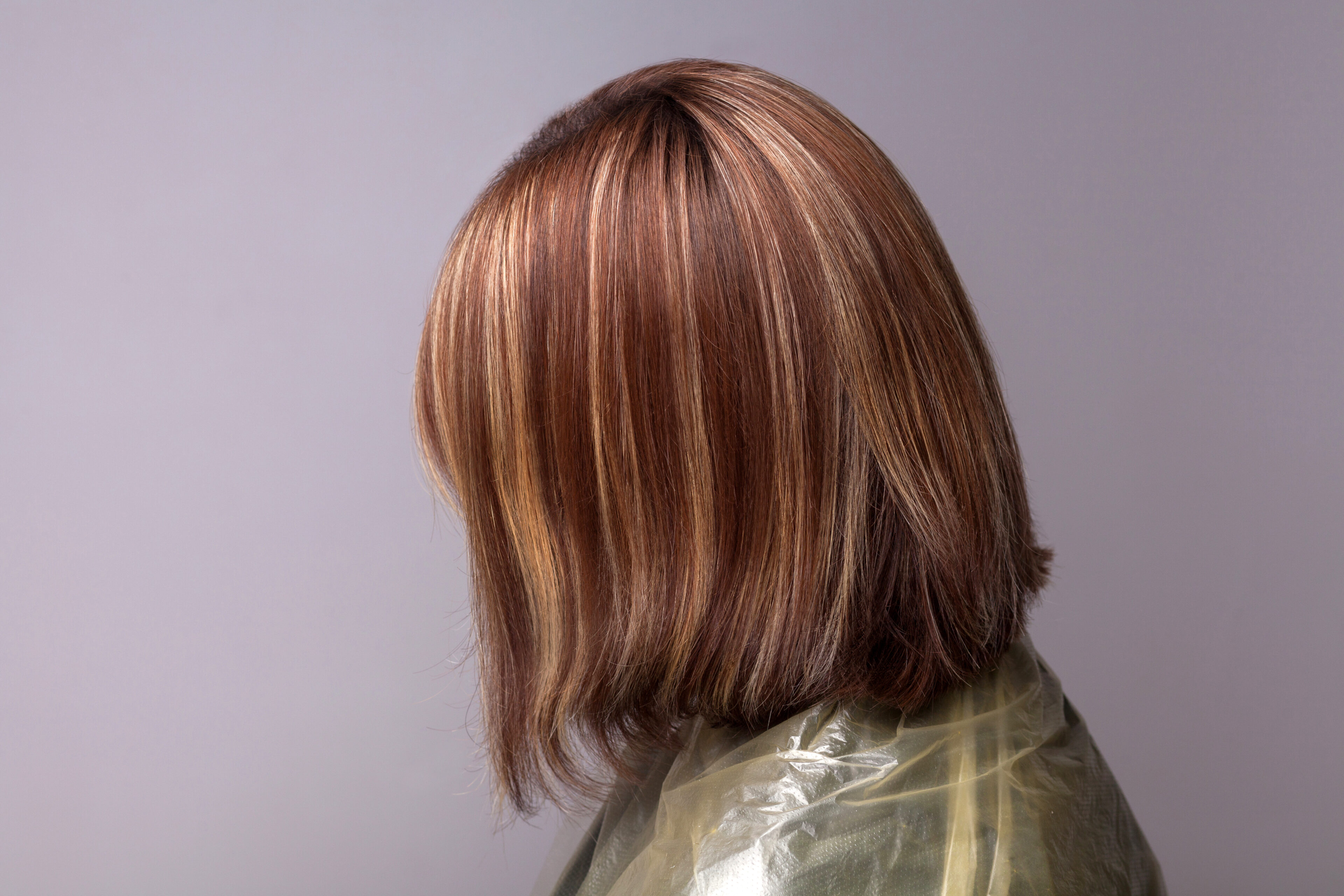 Short Brown With Thin Blonde Highlights
