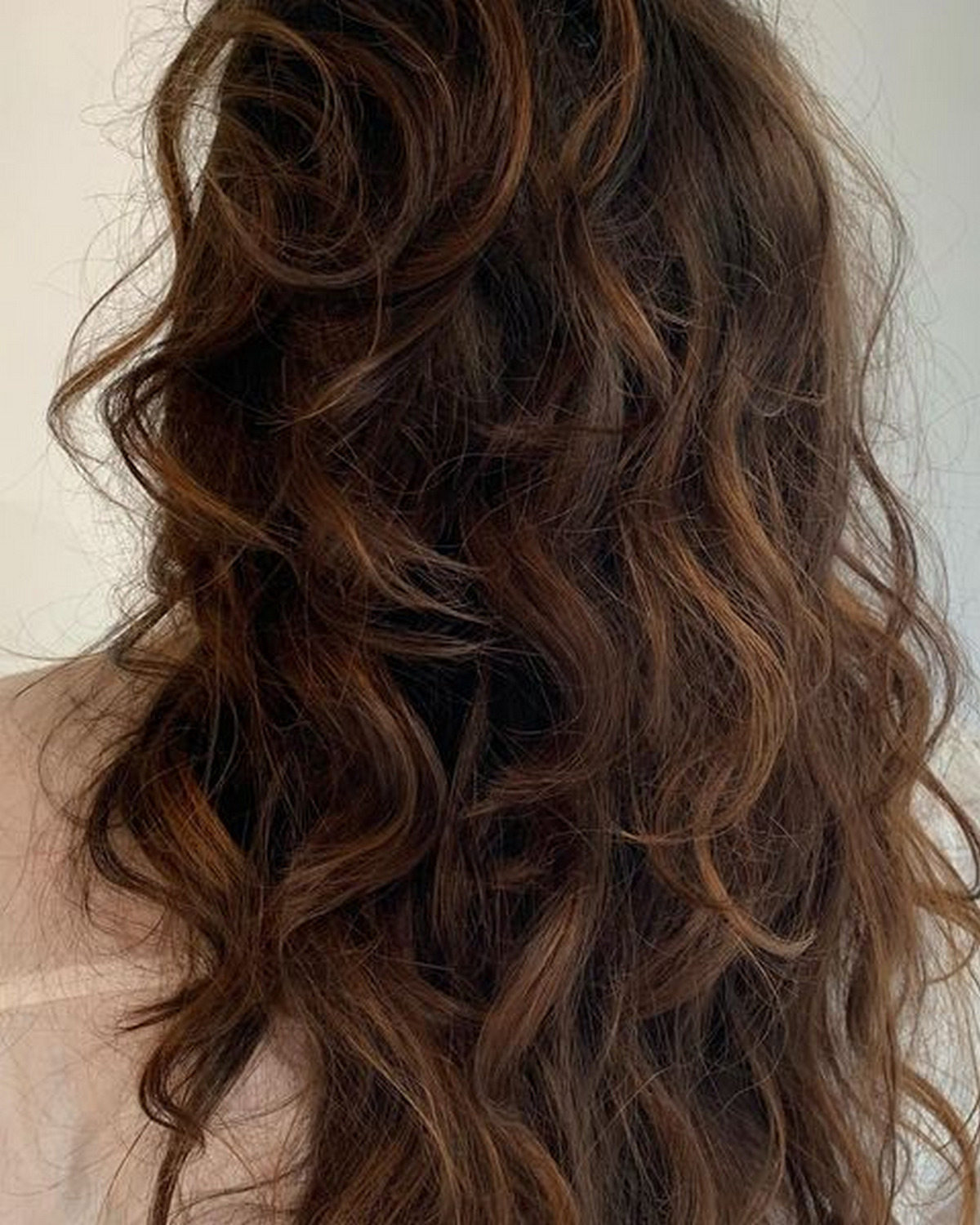 Honey Caramel Blonde On Layered And Wavy Hair