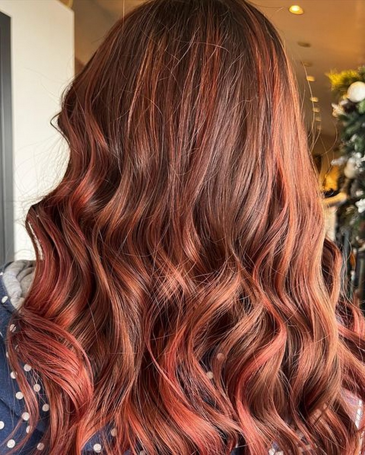 Crimson Red Hair With Blonde Highlights