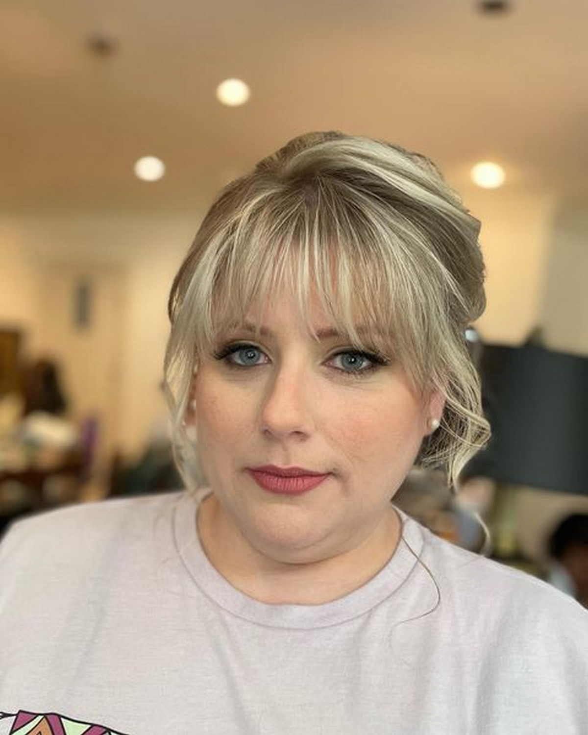 Curtain Bangs With Updo