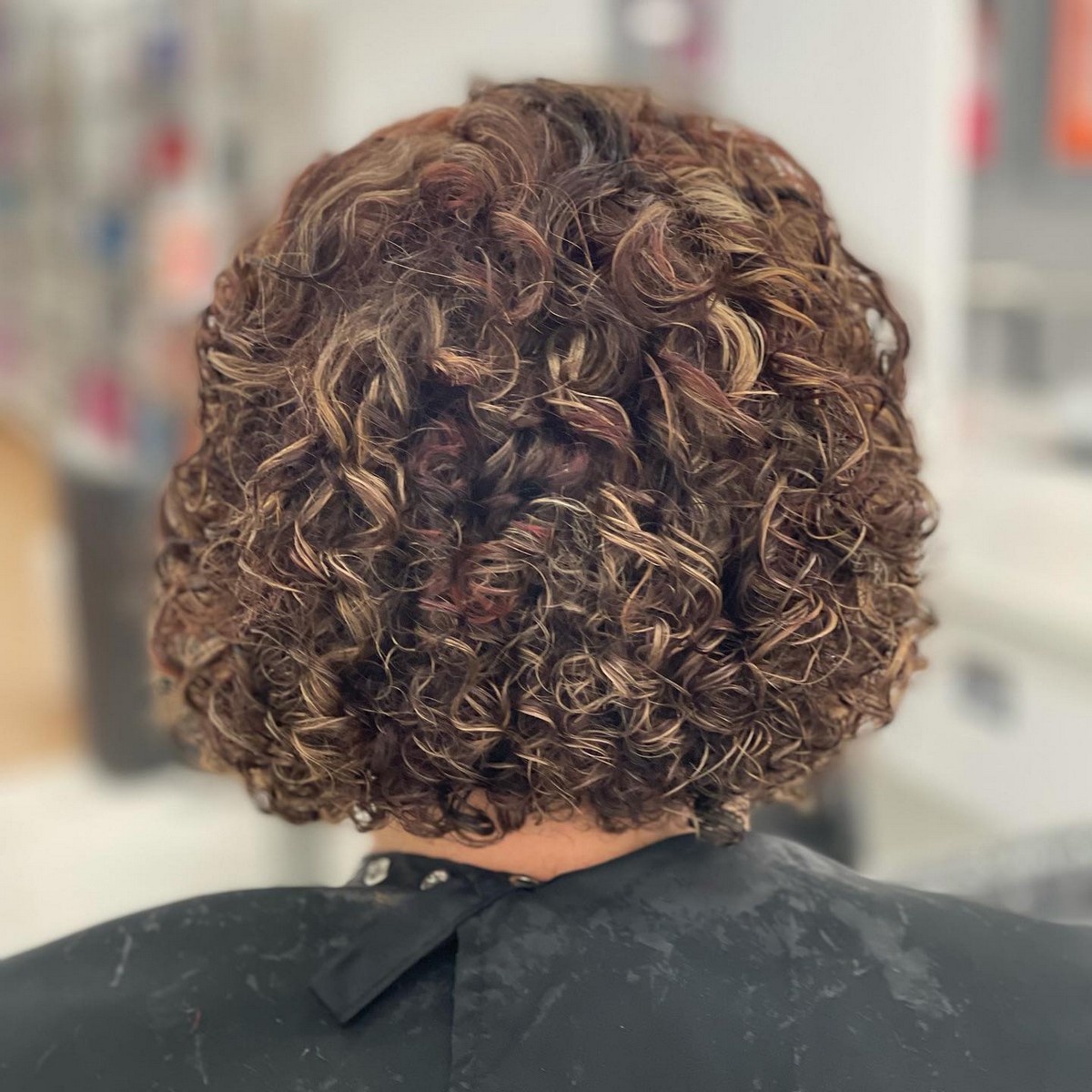 Curly Red And Blonde Highlights