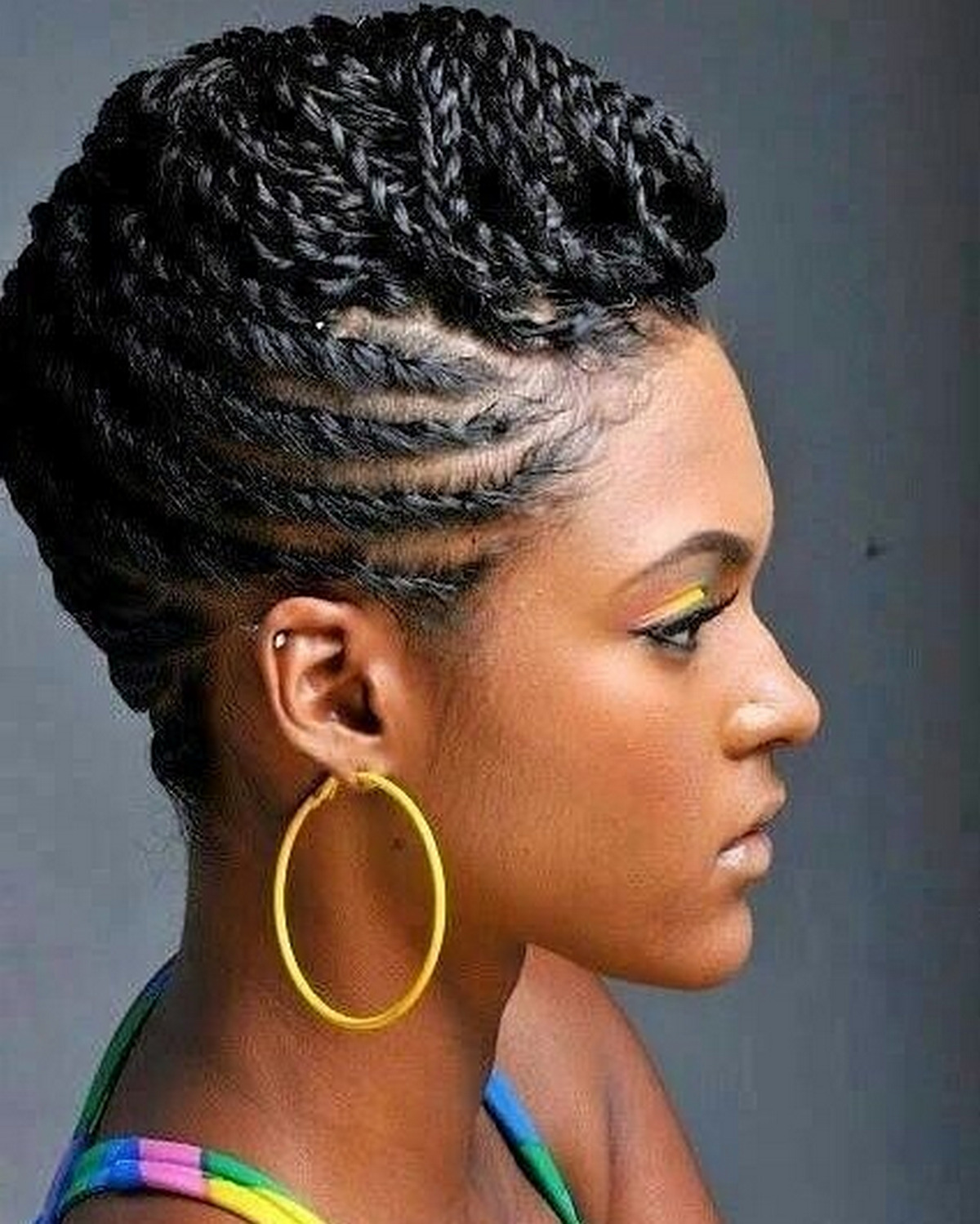 Twisted Cornrows Updo