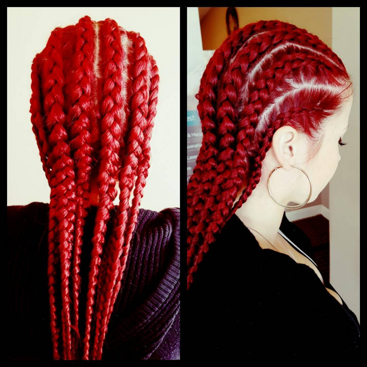 Cherry Bomb Straight Backs Cornrows