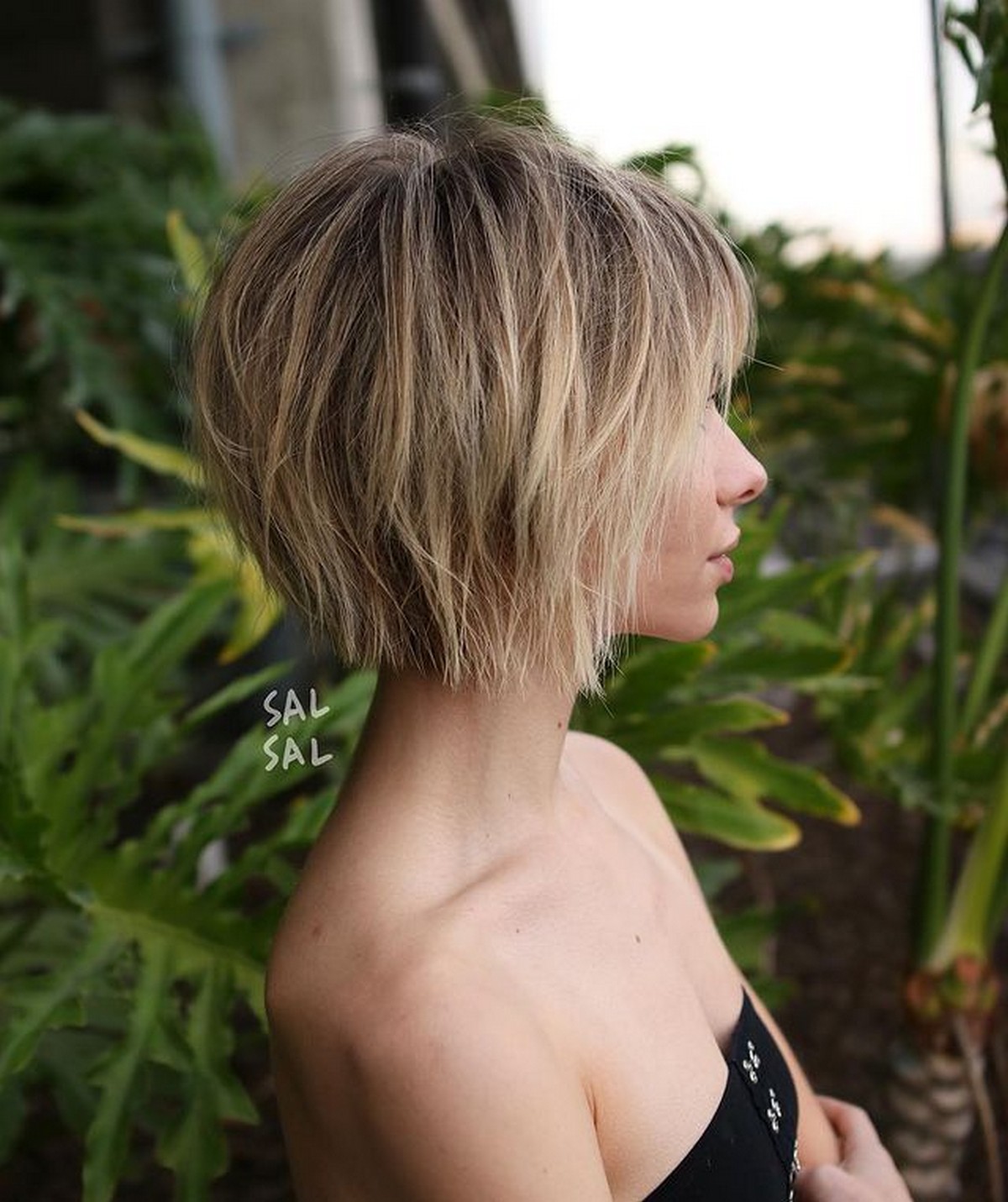 Sliced Tousled Bob With Bangs