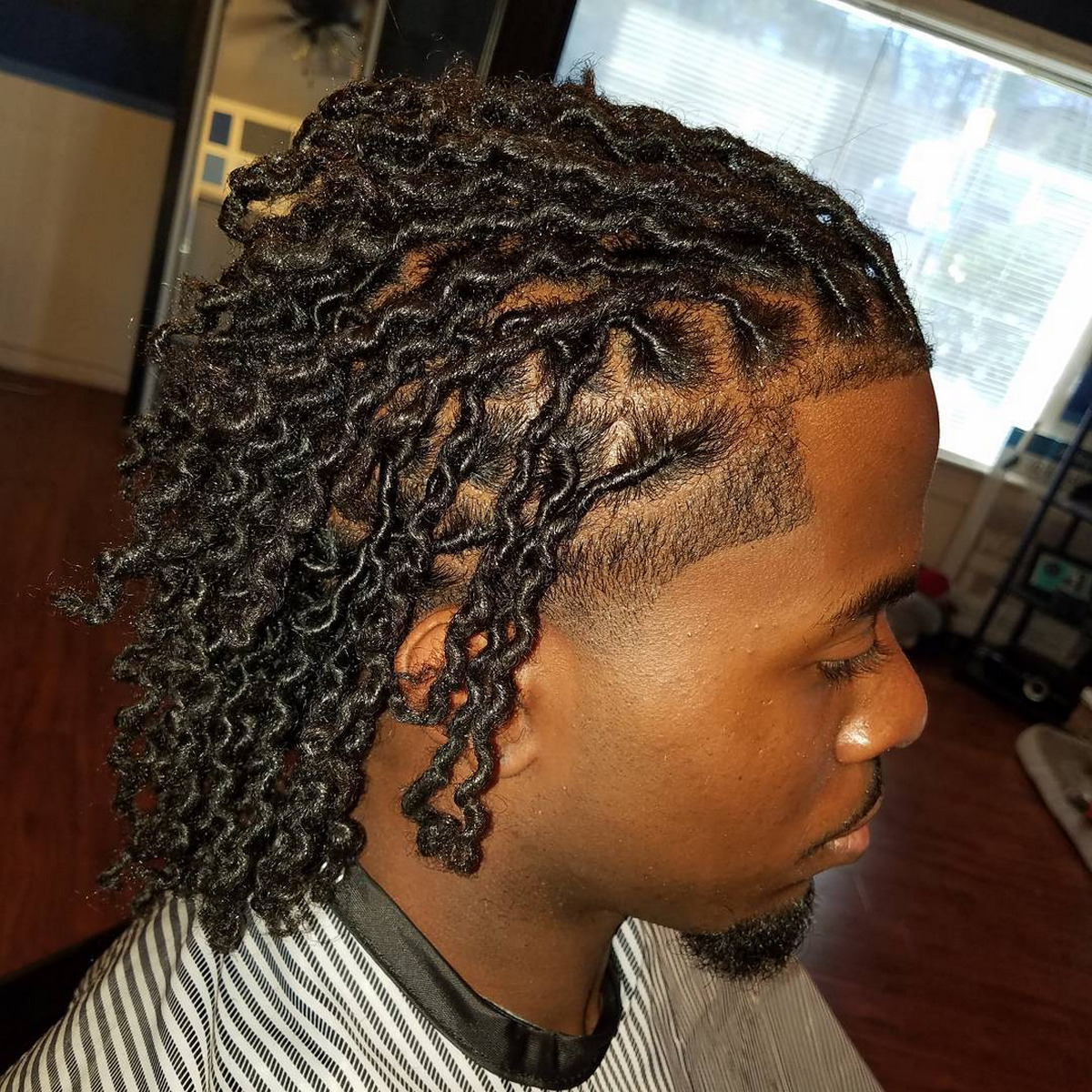 Taper Fade with Curly Dreads