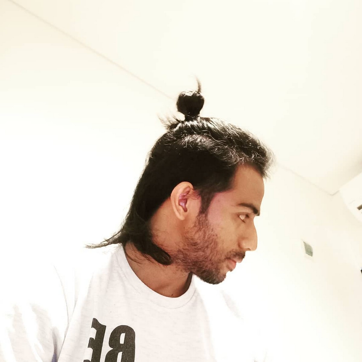 Short Man Bun Ugly Hairstyle