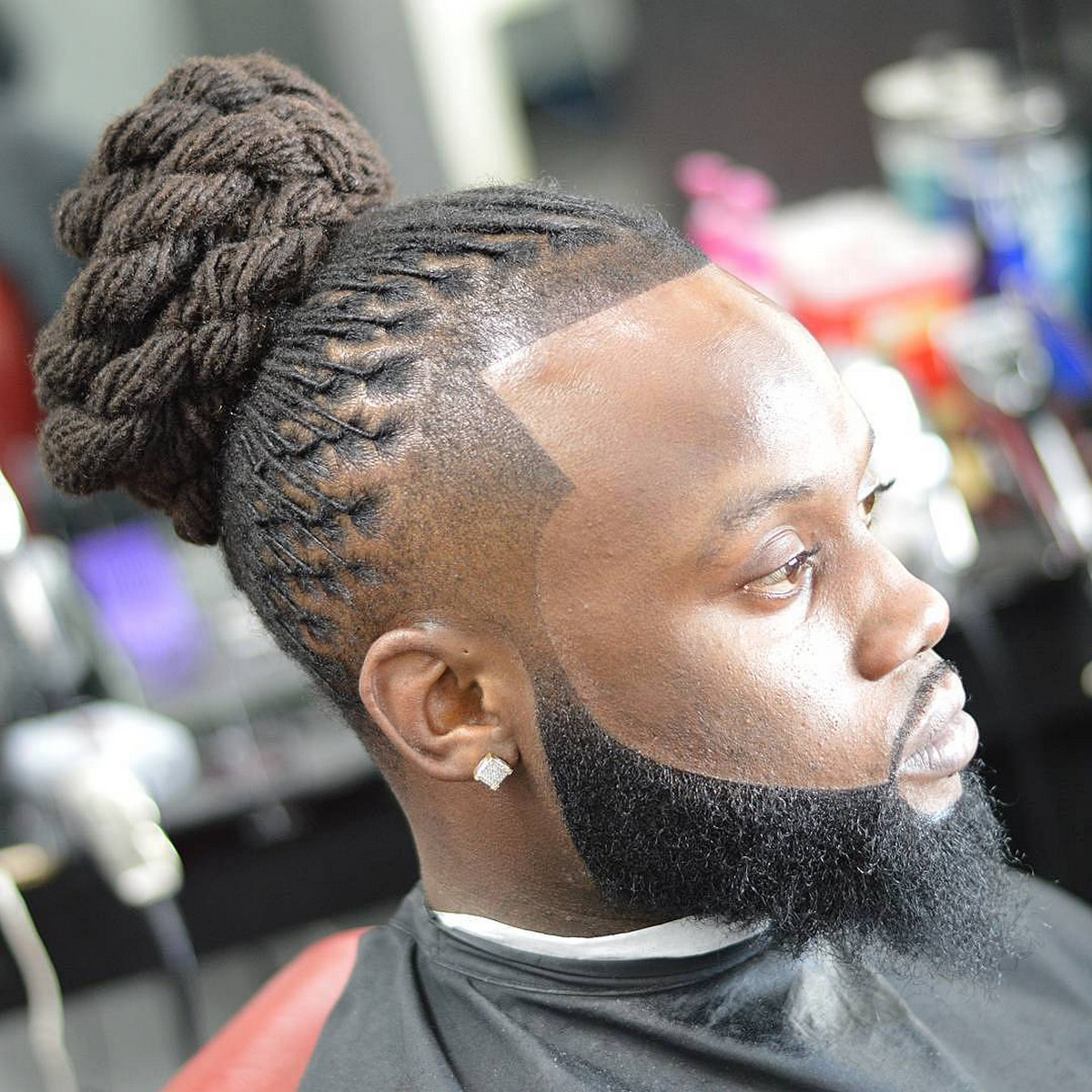 Taper Fade Dreadlock Bun